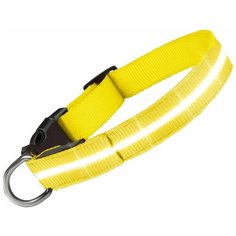 Светящийся ошейник для собак Goodly, светодиодный LED, желтый, размер S, 25-33 см