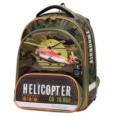 Berlingo Ранец Modern Helicopter, зеленый/оранжевый
