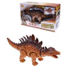 Интерактивная игрушка Динозавр Dinosaurs Island Toys, Стегозавр 1802414 c подсветкой, ходит, рычит, подвижные голова, хвост, 28х13х9 см