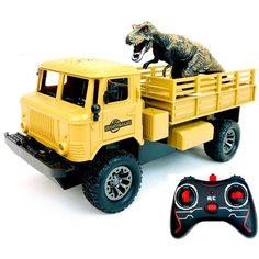 Радиоуправляемый военный грузовик с динозавром 218-M4 Dinosaur, светодиодные фары, машинка на пульте управления, на аккумуляторе, 24.5х11х10.5 см Play Smart