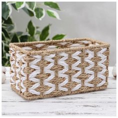 Корзина для хранения плетеная "Айка" прямоугольная, 24х14х11 см 5075259 Доляна