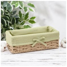 Корзина для хранения плетеная "Фисташка" прямоугольная, 24х12х8,5 см 5075254 Доляна