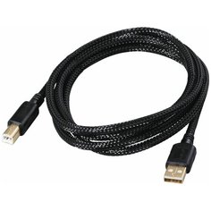 Кабель Hama Braided 00020180 USB A(m) USB B(m),1,5 м, черный