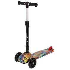 Детский городской самокат Moby Kids Space 641451/641452, черный/оранжевый