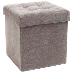 Пуфик с ящиком для хранения DreamBag Складной велюр серый