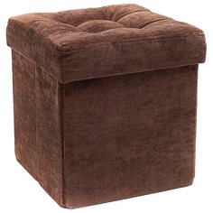 Пуфик с ящиком для хранения DreamBag Складной велюр коричневый