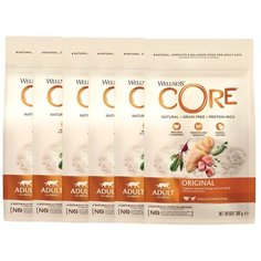 Сухой корм для кошек Wellness CORE Original, беззерновой, с курицей, с индейкой 6 шт. х 300 г