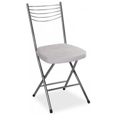 Стул Домотека Омега-1 складной, металл/текстиль, цвет: серый замша