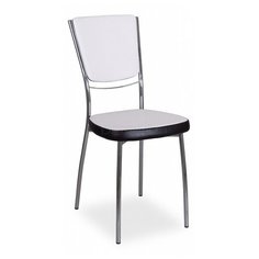 Стул Домотека Омега 5, металл/искусственная кожа, цвет: белый/темный венге