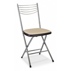 Стул Домотека Омега-1 складной, металл/искусственная кожа, цвет: В1/В4 бежевый венге