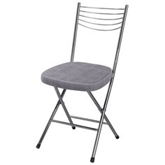 Стул Домотека Омега-1 складной, металл/текстиль, цвет: серый