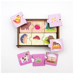WoodLandToys Пазл-набор "Изучаем живой мир", (тройной в деревянной коробке)