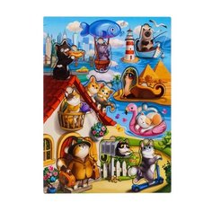 Рамка-вкладыш Ань-Янь Котики-1 с домиком (ПСД128), 10 дет.