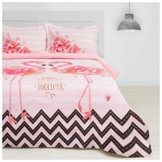 Постельное белье 2-спальное Этель Flamingo, поплин, 2 наволочки 50 х 70 см, розовый