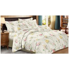 Постельное белье семейное Cleo Art color 261-AC, полисатин, 2 наволочки 50 х 70 и 70 х 70 см, бежевый