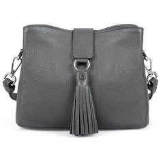 Сумка кросс-боди Afina, натуральная кожа, графит