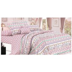 Постельное белье евростандарт Cleo Pure cotton 173-PC, поплин, 4 наволочки: 50 х 70 и 70 х 70 см, белый/розовый