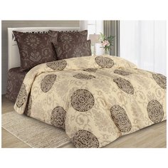 Постельное белье 1.5-спальное Guten Morgen Toffee 836, перкаль, 2 наволочки 50 х 70 см, коричневый