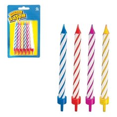 Праздничные свечи для торта, комплект 12 шт., с подставкой, 8,5 см, в блистере, 1502-0182 Веселая Затея