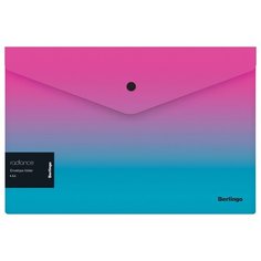 Berlingo Папка-конверт на кнопке Radiance А4, пластик, 12 шт. розовый/голубой