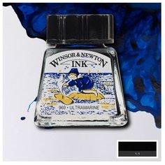 Тушь Winsor&Newton для рисования, ультрамариновый, стекл. флакон 14мл Gamma