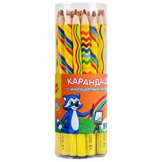 Мульти-Пульти Карандаши с многоцветным грифелем Енот и радуга, 30 штук (CP_11659)