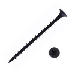 Черные саморезы ГМ гипсокартон-металл 3,5х55мм (350 шт) в контейнере Партнер