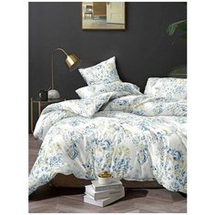 Постельное белье Simple House "Florey" 1,5-сп на молнии Наволочка 50х70 см 2 шт Простынь на резинке 90х200 см Пододеяльник 145х215 см