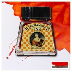Тушь Winsor&Newton для рисования, оранжевый, стекл. флакон 14мл Gamma