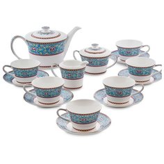 JK-172 Чайный сервиз на 6 перс. Арабески (Arabesca Blue Pavone)