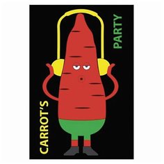 Блокнот с гелевой обложкой малый формат (110х145 мм) А6, 56 л., скоба, CENTRUM, "Carrots party", 84274 - 2 шт.