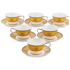 JK-177 Чайный набор на 6 перс. Арабески (Arabesca Yellow Pavone)