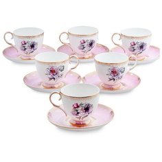 JK-123 Чайный набор на 6 перс. Цветок Неаполя (Fiore Napoli Pavone)