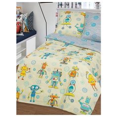 Постельное белье 1.5-спальное Toontex Конструктор, бязь, 2 наволочки 70 х 70 см, бежевый