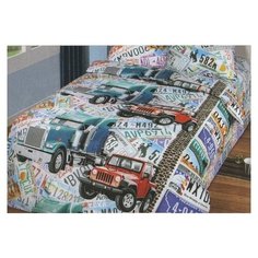 Постельное белье 1.5-спальное Toontex Автобан, бязь, 2 наволочки 70 х 70 см, многоцветный