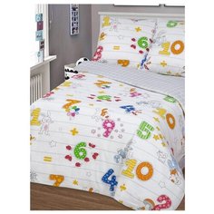 Постельное белье 1.5-спальное Toontex Считалочка, бязь, 2 наволочки 70 х 70 см, белый