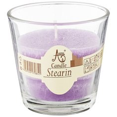 Свеча ароматическая стеариновая в стакане LAVENDER диаметр 7,5 см высота 7,5, Adpal 348-804
