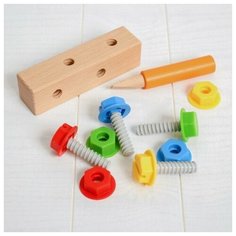 Сортер-брусочек «Болты и гайки», Мир деревянных игрушек