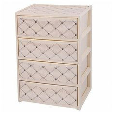 Эльфпласт Комод 4 секц."Elegance" с рисунком в асс. молочный Elfplast