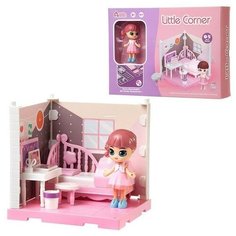 Модульный домик 1 секция. Мини-кукла в спальне, в наборе с аксесс. ABtoys WJ-14332