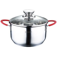 Кастрюля Rainstahl 2106-20RS\\CS, 3.5 л, стальной/красный