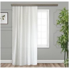 Штора Тюль жаккард "Серебро" ХС9408 белый 300*275 Witerra