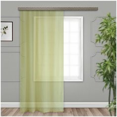 Штора тюль лен 500*275 см св. зеленый Witerra