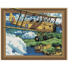 Алмазная мозаика "Под крылом самолета", 40x50 см