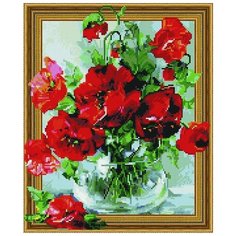 Алмазная мозаика "Красные маки", 40x50 см