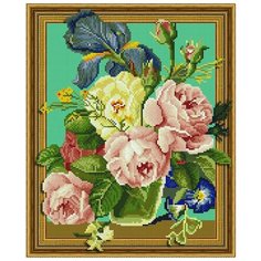 Алмазная мозаика "Розовые пионы", 40x50 см