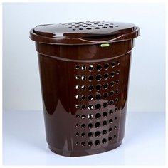 Корзина для белья 60л., цвет темно-коричневый 4518146 Алеана