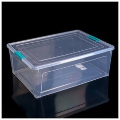 Контейнер для хранения "Smart Box" 11,7л, цвет прозарачно-бирюзовый 4650028 Алеана