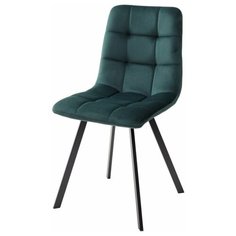 Стул CHILLI SQUARE (4 штуки) / Зеленый, велюр, черный металлический каркас / BLUVEL-78 GREEN / стул М-Сити для кухни, для гостиной / М-City