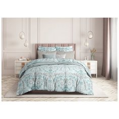 Постельное белье 1.5-спальное Guten Morgen Valance (1006), сатин, 2 наволочки 70 х 70 см, зелeный